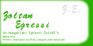 zoltan egressi business card